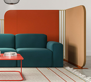 Orange and tan office dividers