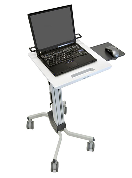 Mobile adjustable laptop cart