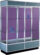 Purple shelving with glass doors